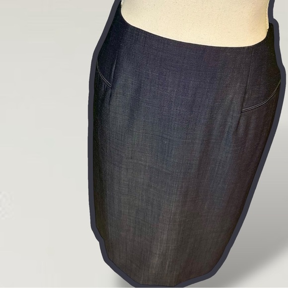 NWT Narciso Rodriguez Navy Blue Virgin Wool & Mohair Blend Pencil Skirt Size 8 - Picture 3 of 16